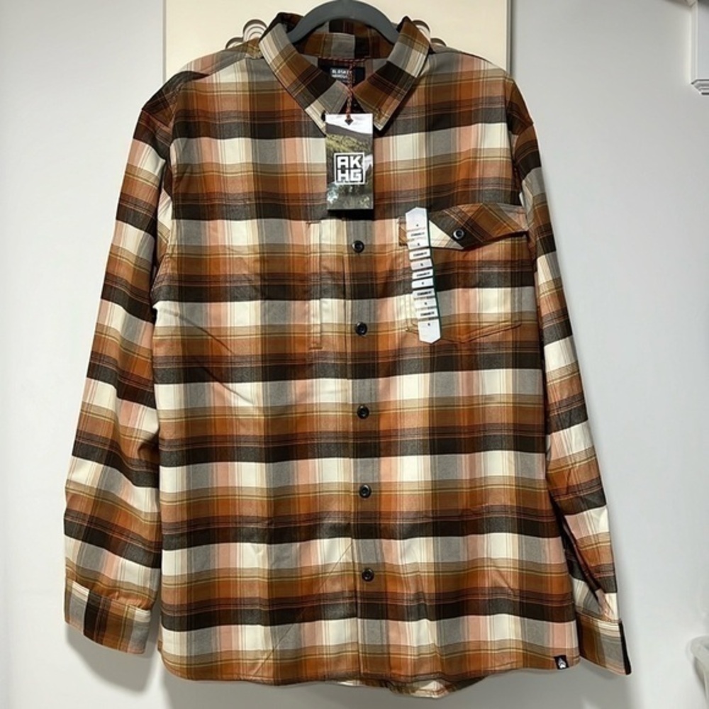 Men's AKHG Boar's Nest Standard Fit Flannel Shirt XL NWT
